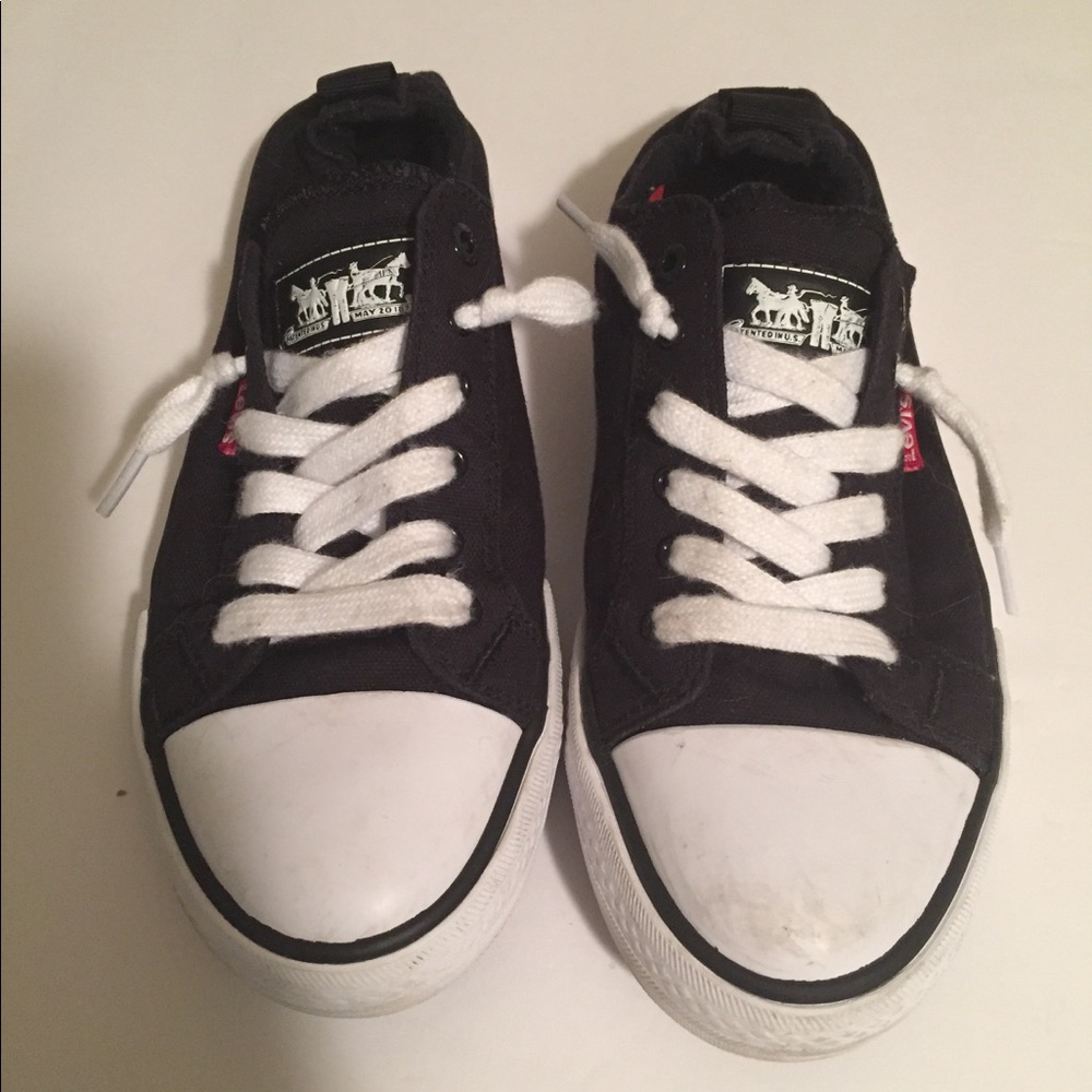 Black Levi slip on sneakers